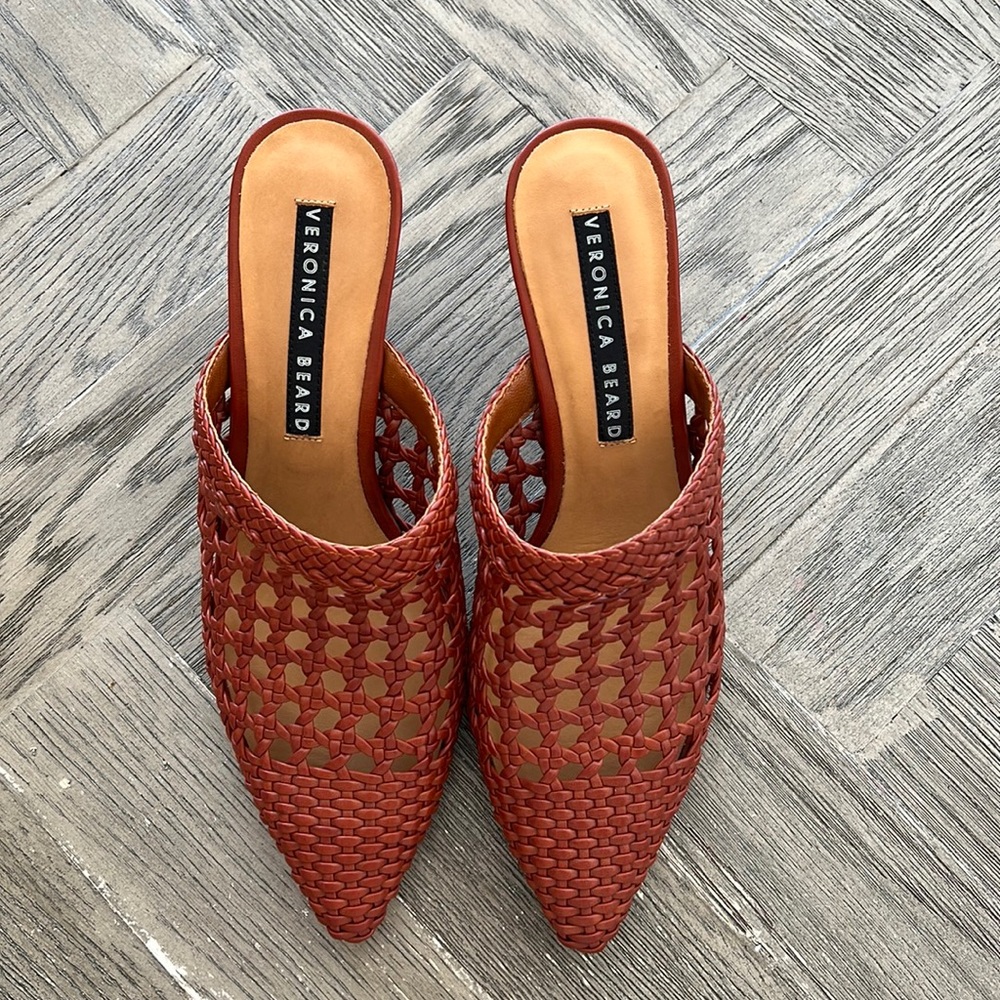 Veronica beard woven mule.